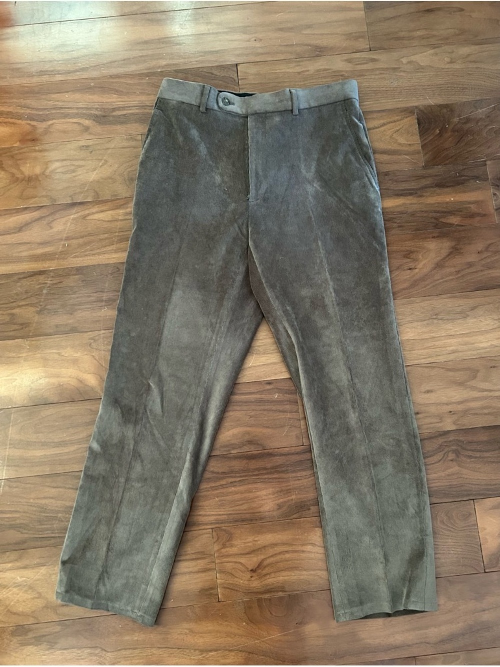 French Pant Suit Men's Brown Taupe Corduroy/Suede Trousers